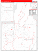 Grand Traverse County, MI Digital Map Red Line Style